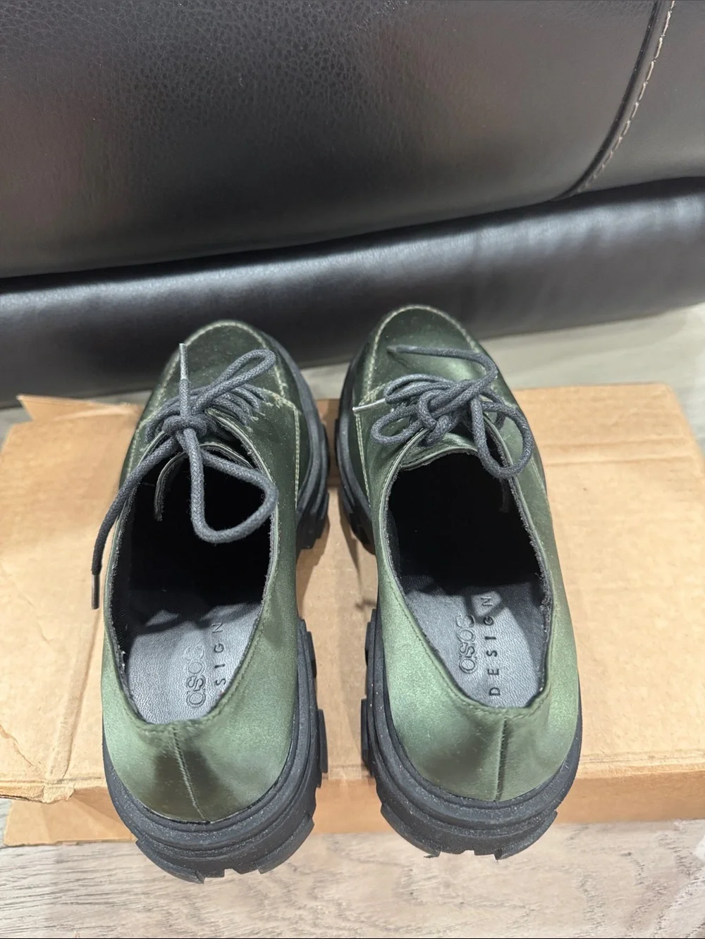 ASOS Olive Green Platform Lace-Up Shoes